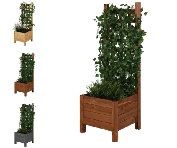 Discount Træplantekrukke med pergola RD-DNC /120x40x40cm/ Brun Krukker & Plantebeholdere