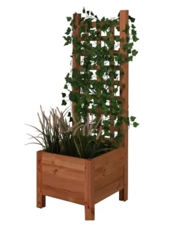 Discount Træplantekrukke med pergola RD-DNC /120x40x40cm/ Brun Krukker & Plantebeholdere