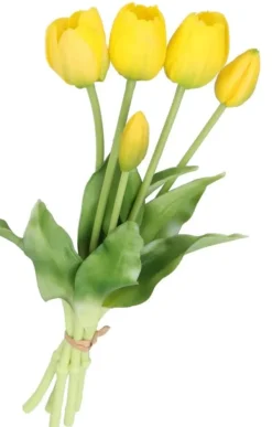 Hot TULIPANER BUKETT AF TULIPANER GUMMIBELAGET GUMMI SILIKONE LIKE LIFE Nyplukkede Blomster