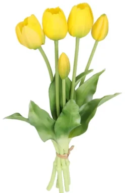 Hot TULIPANER BUKETT AF TULIPANER GUMMIBELAGET GUMMI SILIKONE LIKE LIFE Nyplukkede Blomster