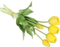 Hot TULIPANER BUKETT AF TULIPANER GUMMIBELAGET GUMMI SILIKONE LIKE LIFE Nyplukkede Blomster