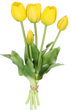 Hot TULIPANER BUKETT AF TULIPANER GUMMIBELAGET GUMMI SILIKONE LIKE LIFE Nyplukkede Blomster