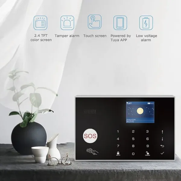 Hjemmealarmsystemer^Tuya Wireless WiFi+GSM Alarmsystem
