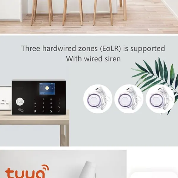 Hjemmealarmsystemer^Tuya Wireless WiFi+GSM Alarmsystem