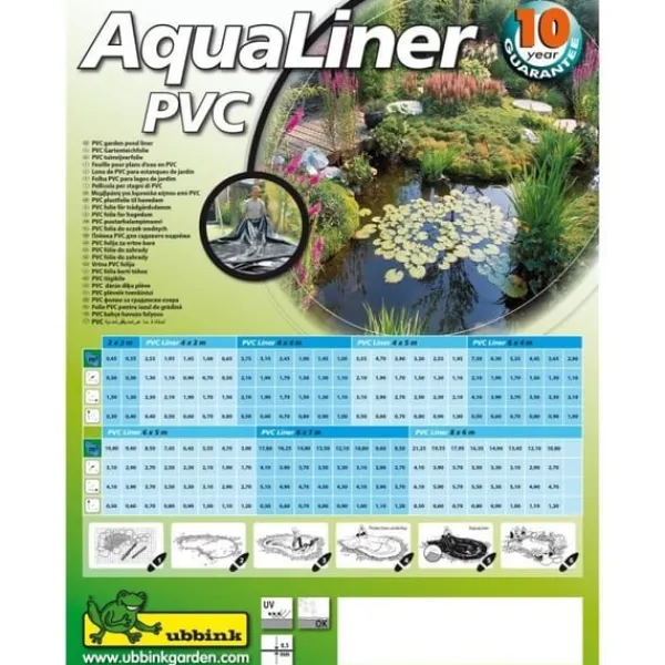 Hot Ubbink AquaLiner damfolie 4 x 5 m PVC 0,5 mm 1331950 403734 Springvand & Damme