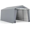 New Udendørs carport, 10x16x8,1 ft, grå Skure, Garager & Carports