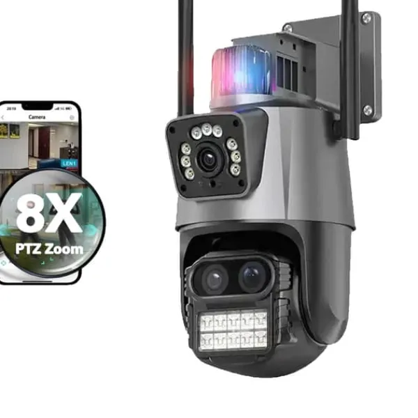 Sikkerhedsmonitorer & Videokameraer^Udendørs Kamera, 6K Opløsning, IP66 Vandtæt,EU Stik, 12MP WIFI PTZ Kamera