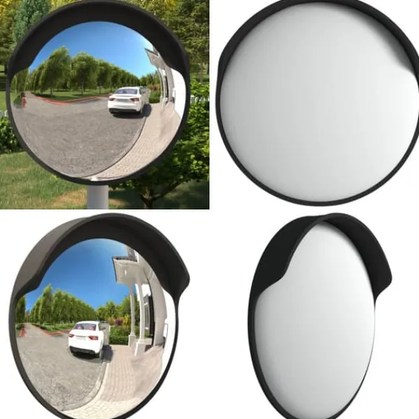 Sikkerhedsspejle^Udendørs konveks trafikspejl Ø60 cm polycarbonat sort - Trafikspejl - Trafikspejle - Home & Living