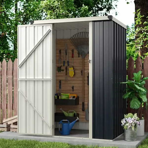 Skure, Garager & Carports^Udendørs opbevarcmgsskur, 10×8 cm, grå