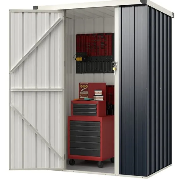 Skure, Garager & Carports^Udendørs opbevarcmgsskur, 10×8 cm, grå