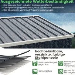 Online Udendørs opbevarcmgsskur, 19×16 cm, grå - materiale: galvaniseret farvestål Skure, Garager & Carports