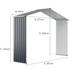 Skure, Garager & Carports^Udendørs opbevaringsskur, 213x127x195 cm / 277x191x202 cm / 340x255x210 cm, Grå