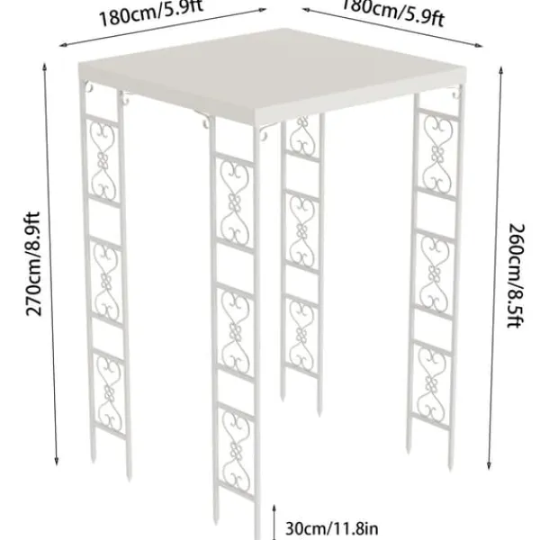 New Udendørs Pavillon, Vandtæt, Nem Montering, Elegant Design Buer, Spalier, Lysthuse Uden Tag
