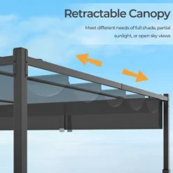 Udendørs Pergola, 3M x 3M, Grå Buer, Spalier, Lysthuse Uden Tag