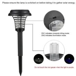 Insektmiddel & Dyreafvisende Middel^Udendørs Solar Mosquito Killer Lampe Elektrisk Bug Zapper Vandtæt Insektfælde Anti Myg Lys Haveplæne Myggefælde