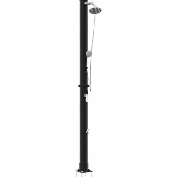 Spa & Udendørsbad^Udendørs solbruser - Slank og praktisk design | Farve: Sort | Højde: 217 cm