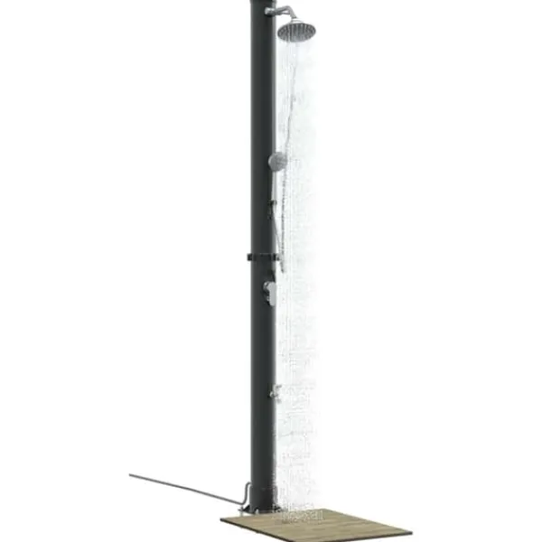 Spa & Udendørsbad^Udendørs solbruser - Slank og praktisk design | Farve: Sort | Højde: 217 cm