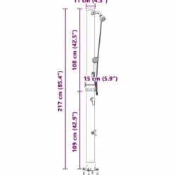 Spa & Udendørsbad^Udendørs solbruser i sort PVC og aluminium - Stilfuld og funktionel | Højde: 217 cm
