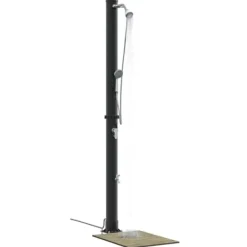Spa & Udendørsbad^Udendørs solbruser i sort PVC og aluminium - Stilfuld og funktionel | Højde: 217 cm