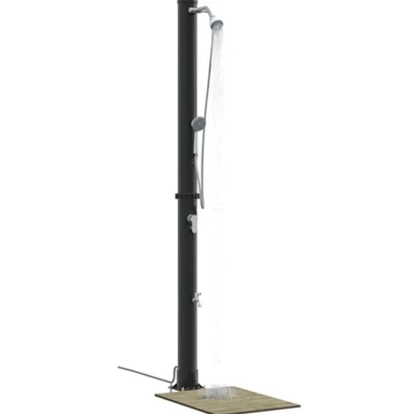 Spa & Udendørsbad^Udendørs solbruser i sort PVC og aluminium - Stilfuld og funktionel | Højde: 217 cm