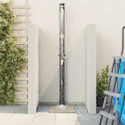 Spa & Udendørsbad^Udendørs solbruser i sort PVC og aluminium - Stilfuld og funktionel | Højde: 217 cm
