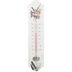 Regnmåler^Udendørs vinduestermometer, metal, område: -25/50 grader Celsius, længde 20 cm