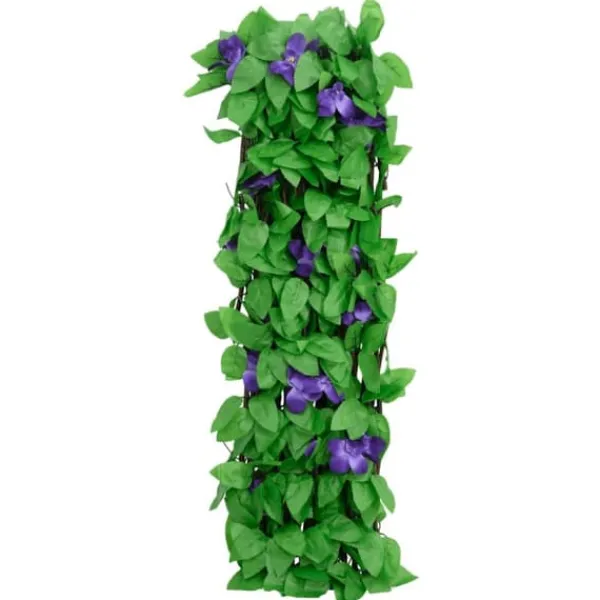 Buer, Spalier, Lysthuse Uden Tag^Udvideligt espalier med kunstig vedbend - Hegnskærm | Farve: Grøn | Størrelse: 180x70 cm