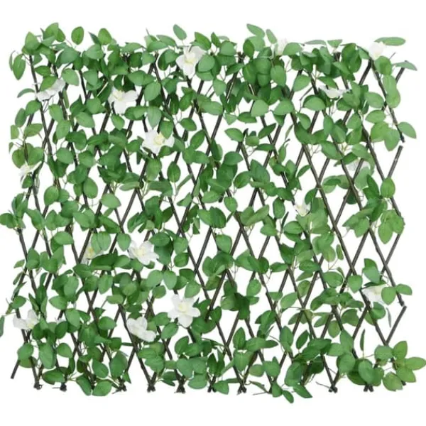 Online Udvideligt espalier med kunstig vedbend - Privatliv & udsmykning | Størrelse: 186x30 cm | Farve: Grøn Buer, Spalier, Lysthuse Uden Tag