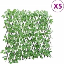 Clearance Udvideligt espalier med kunstig vedbend - Privatlivshegn | Størrelse: 180x65 cm | Farve: Grøn Buer, Spalier, Lysthuse Uden Tag