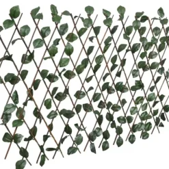 Buer, Spalier, Lysthuse Uden Tag^Udvideligt pilehegn med espalier - 5 stk. | Mål: 180x60 cm | Kunstige blade