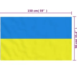 Outlet Ukraine-flag med messingøjer - Slidstærkt polyester | Størrelse: 90x150 cm Flag & Vindposer