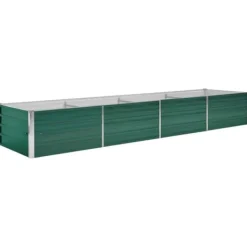 Plantningsbænke^Upphöjd odlingslåda i galvaniserat stål - Trädgårdsbänk | Färg: Grön | Storlek: 320x80x45 cm