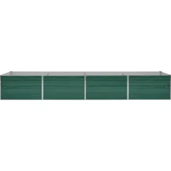 Plantningsbænke^Upphöjd odlingslåda i galvaniserat stål - Trädgårdsbänk | Färg: Grön | Storlek: 320x80x45 cm