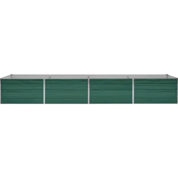 Plantningsbænke^Upphöjd odlingslåda i galvaniserat stål - Trädgårdsbänk | Färg: Grön | Storlek: 320x80x45 cm