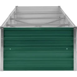 Plantningsbænke^Upphöjd odlingslåda i galvaniserat stål - Trädgårdsbänk | Färg: Grön | Storlek: 320x80x45 cm