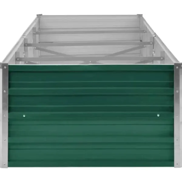 Plantningsbænke^Upphöjd odlingslåda i galvaniserat stål - Trädgårdsbänk | Färg: Grön | Storlek: 320x80x45 cm