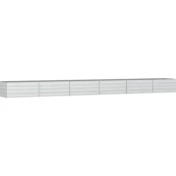 Plantningsbænke^Upphöjd odlingslåda i galvaniserat stål - Trädgårdsbädd | Färg: Silver | Storlek: 600x80x45 cm