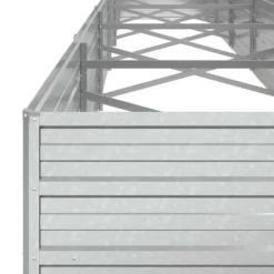 Plantningsbænke^Upphöjd odlingslåda i galvaniserat stål - Trädgårdsbädd | Färg: Silver | Storlek: 600x80x45 cm