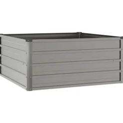 Krukker & Plantebeholdere^Upphöjd odlingslåda i rosttrögt stål - Hållbar trädgårdslösning | Storlek: 100x100x45 cm | Färg: Brunt