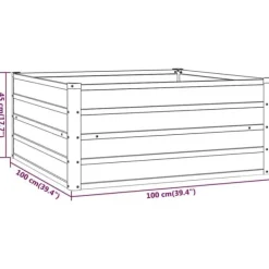 Krukker & Plantebeholdere^Upphöjd odlingslåda i rosttrögt stål - Hållbar trädgårdslösning | Storlek: 100x100x45 cm | Färg: Brunt