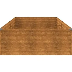 New Upphöjd odlingslåda i rosttrögt stål - Hållbar och dekorativ | Storlek: 195x100x36 cm | Färg: Brunt Plantningsbænke
