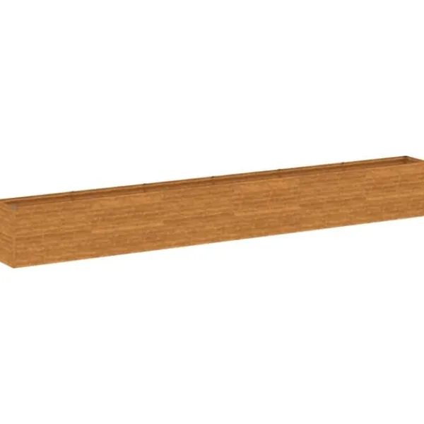 Discount Upphöjd Odlingslåda i Rosttrögt Stål - Hållbar och Dekorativ | Storlek: 578x50x69 cm | Färg: Brunt Plantningsbænke