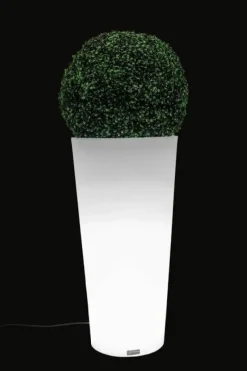 Clearance Urtepotte med LED-belysning 80 cm høj – hvid Krukker & Plantebeholdere