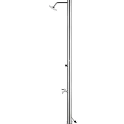 Discount Utedusch med huvuddusch och fotkran - Rostfritt stål | Höjd: 215 cm Spa & Udendørsbad