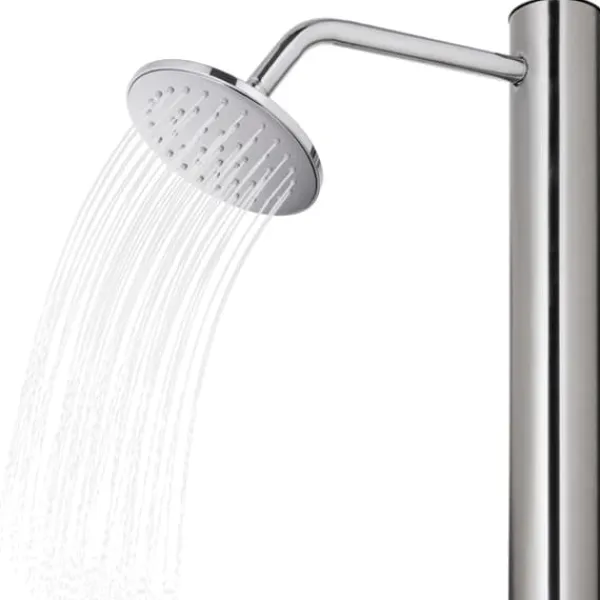 Discount Utedusch med huvuddusch och fotkran - Rostfritt stål | Höjd: 215 cm Spa & Udendørsbad