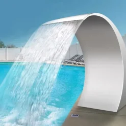 Outlet Vandfald til pool og havedam - Vandblad i rustfrit stål 304 - Moderne design - Nem montering - Rustfri - Lav vedligeholdelse - Sølv Springvand & Damme