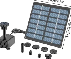 Hot Vandfontæne med solceller og 6 sprinklerhoveder Dyser-Solar springvandspumpe Springvand & Damme