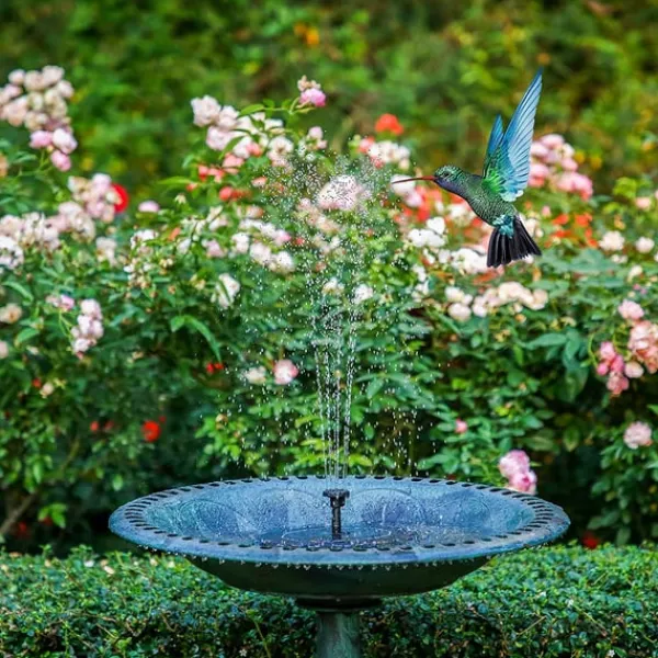 Vandfontæne solcelledrevet 16 cm Sort Springvand & Damme