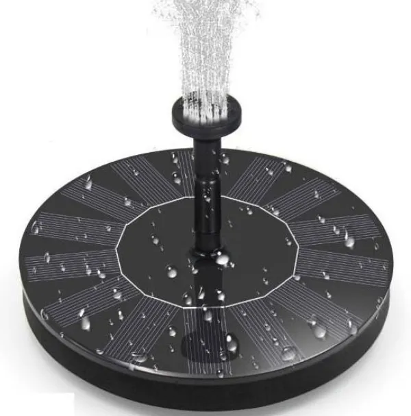 Outlet Vandfontæne solcelledrevet 16 cm Sort Springvand & Damme