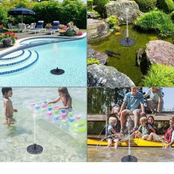 Outlet Vandfontæne solcelledrevet 16 cm Sort Springvand & Damme